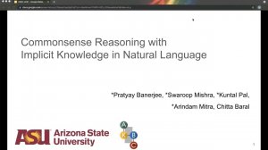 AKBC 2021 : Commonsense reasoning with implicit knowledge in natural language (NLP Research Paper)