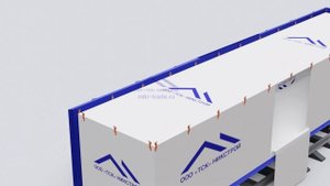 Загрузка в крытый вагон с вкладышем упакованной продукции в МКР.