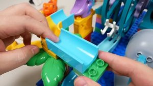 Конструктор Marble Run - ASMR ☆ Блоки ЛЕГО - Колесо обозрения, Динозавры и Киты