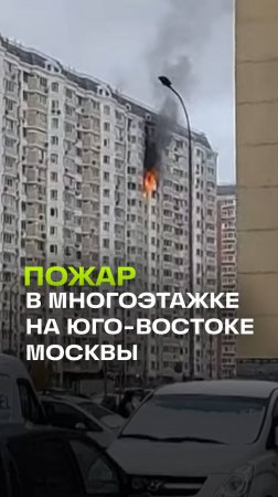 Пожар в Некрасовке на юго-востоке Москвы