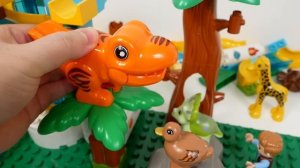 Играем в конструктор Marble Run - ASMR ☆ Лего блоки -спиральная башня и туннель со львом