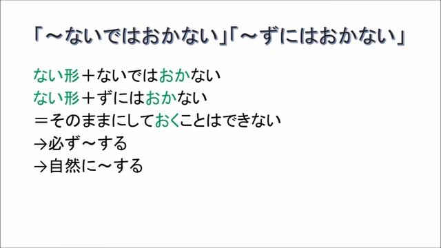 JLPT　N1　Grammar　「ないではおかない」「ずにはおかない」