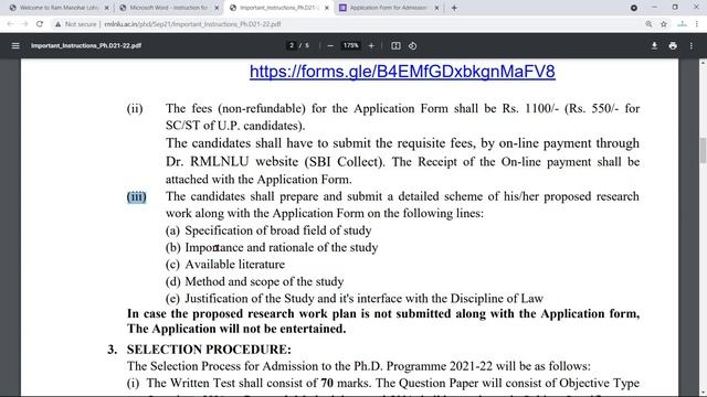 PhD Admission in Dr Ram Manohar Lohiya National Law University | PhD Admission Notice 2021
