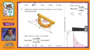 Üçgende Alan | TEST-5 |  SORU BANKASI | Kenan Kara ile TYT-AYT Geometri Soru Bankası