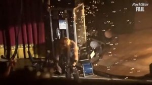 Nita Strauss FALLS on stage and hits in the head | RockStar FAIL