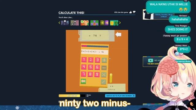 Millie uses her big brain at coolmathgames for 3 minutes