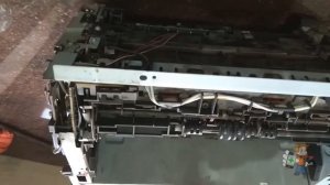 #Paperjam Jam in printer paper path, open the door and clear jam HP MFP M1005 Laser jet Printer.