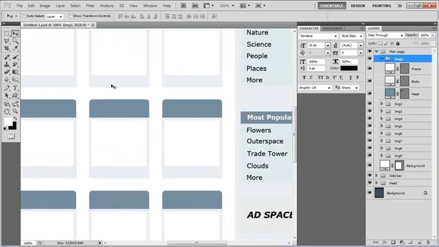 How to create a Clean Photo Gallery Layout - Text and Images