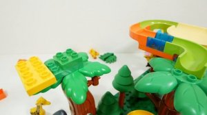 Лего горка Building Block ☆  Конструктор Marble Run ASMR Поле для слонов и жирафов