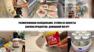 РАЗМОРАЖИВАЮ ХОЛОДИЛЬНИК. СТЕЙКИ ИЗ КАПУСТЫ. ЗАКУПКА ПРОДУКТОВ. ДОМАШНИЙ ЙОГУРТ