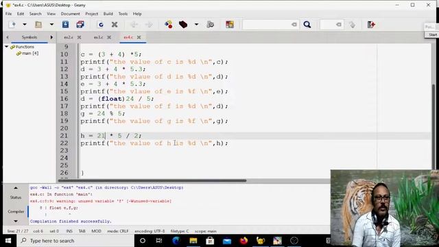 C program on operators|FP 4 5 Program