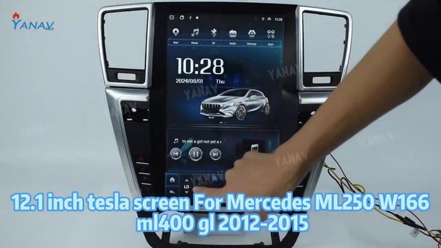 12.1 inch tesla screen For Mercedes ML250 W166 ml400 gl 2012-2015 смотреть онлайн
