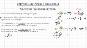 Задание 7 ЕГЭ профиль. Три простых шага. Формулы приведения углов