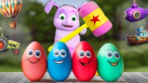 Сюрпризы из яиц, что внутри? Поем, танцуем, разбиваем яйца-сюрпризы и учим счет и цвета