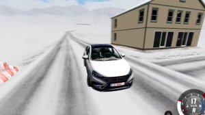 LADA VESTA ЗИМОЙ НА ЛЕТНЕЙ РЕЗИНЕ В BEAMNG.DRIVE #beamng #BEAMNGDRIVE