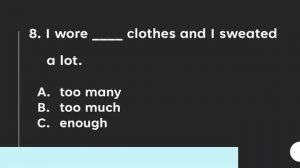 Too much Too many Enough Quiz questions Grammar Test English teaching ESL Easy Basic Beginners 英語測驗