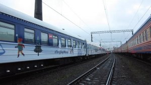 Тепловоз 3М62У-0058 с поездом Деда Мороза