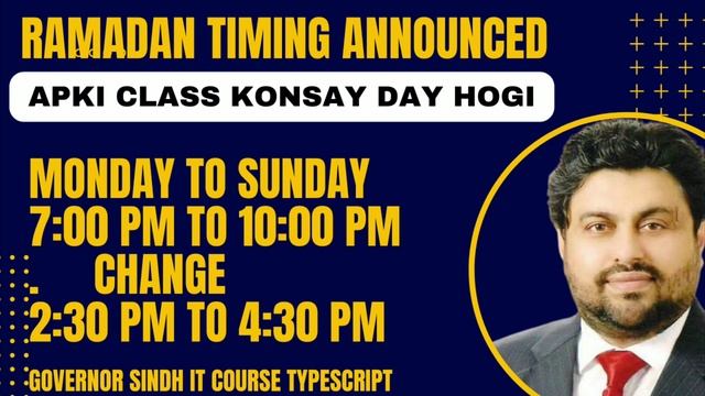 Ramadan Timings Governor Sindh IT course