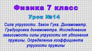 Физика 7 класс (Урок№14 - Сила упругости. Закон Гука. Динамометр. Опред. коэф. упругости пружины.)