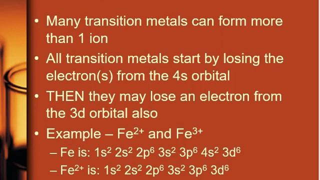Electron configuration of ions