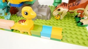 Веселая горка Building Block ☆ Конструктор Marble Run ASMR-поле с динозаврами