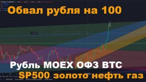 Обвал рубля на 100, ОФЗ, Мосбиржа, нефть, золото, BTC пришел на цели, газ, SP500