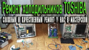 Ремонт 3-х холодильников Toshiba в мастерской