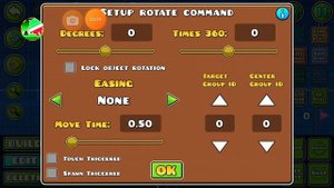 Как сделать вращение из блоков в редакторе geometry dash