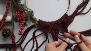 Рождественский венок в технике макраме, мастер-класс🤍