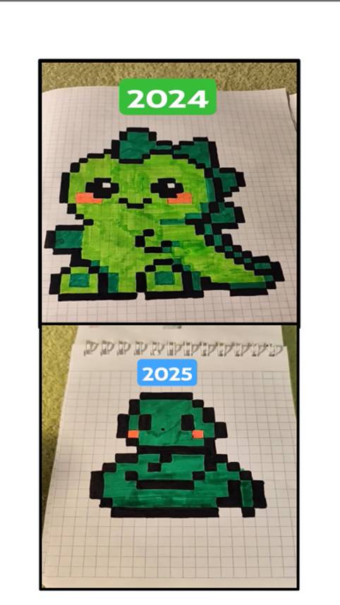 Год Дракона 🐉 / Год Змеи 🐍 #PixelArt #рисованиепоклеточкам #Newyear #relax #2025