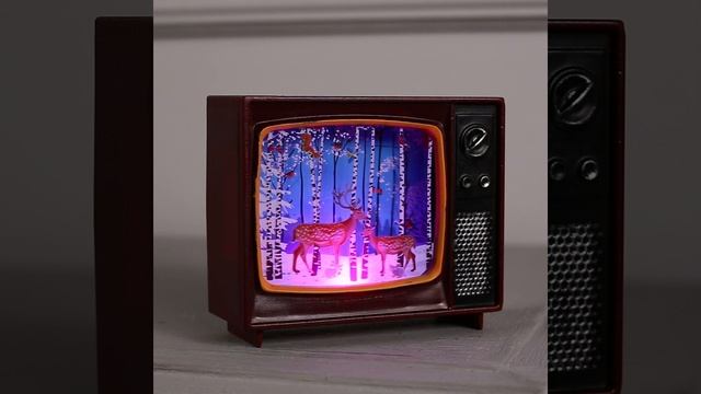 Светодиодная фигура «Телевизор с оленями» 10 × 8 × 4 см, батарейки CR2032х2, свечение мульти (RGB) смотреть онлайн