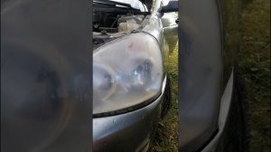 Фара соженная ацетоном|Шлифовка фары руками без инструмента