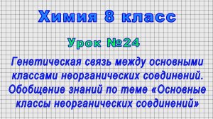 Химия 8 класс (Урок№24 - Генетическая связь между основными классами неорганических соединений.)