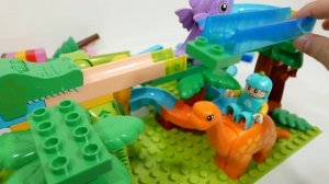 Увлекательная игра «Конструктор» ☆ ВЕСЕЛЫЙ СПУСК ASMR Забавные динозавры и крокодилы