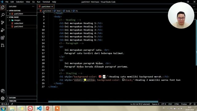 #3 - Tutorial HTML Headings, Paragraph, Styles, and Formatting