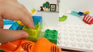 Увлекательная игра «Конструктор» ☆  Marble Run ASMR - Забавные динозавры и домик