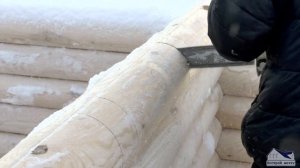 Сборка дома из бревна за 4 минуты в Салехарде