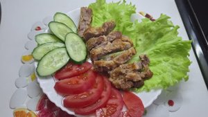 Мясо и овощи на ужин.