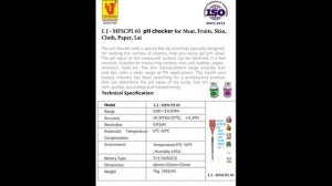 pH Tester - Meter Pen - Type Resolution 0.01 pH Range 0.00 - 14.00 pH L J - MFSCPL 05 for Meat Frui