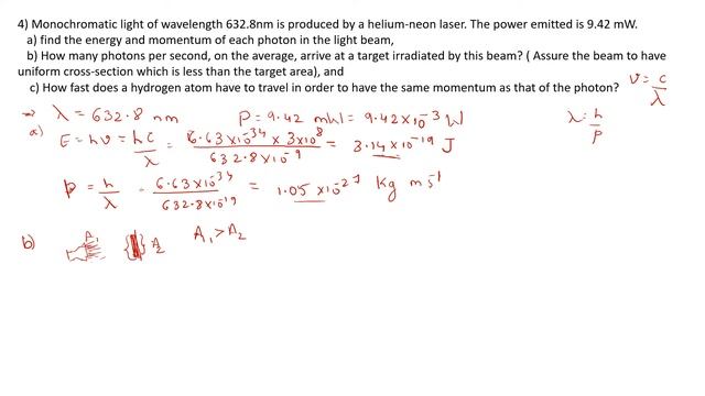 Numerical problems on dual nature of radiation and matter