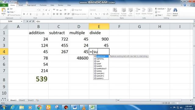 Ms excel formulas|addition,subtraction,multiple,divide,|maximum,minimum,average,