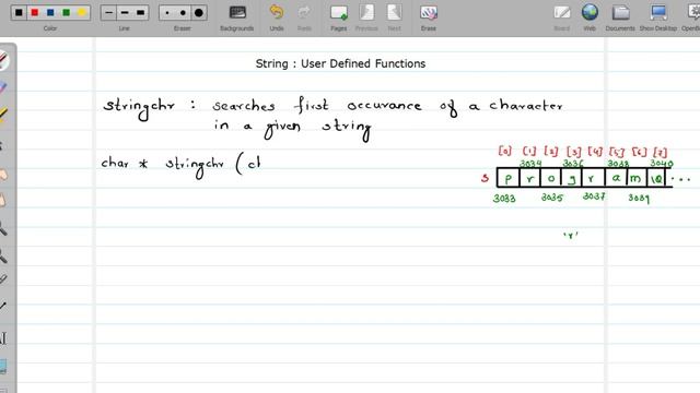 110 - Find Character in String | User Defined Function | String in C