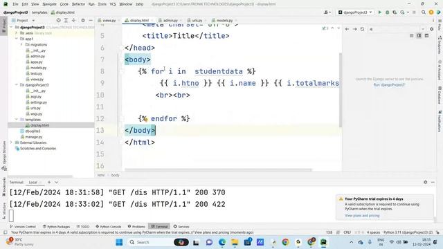 How to Create Student Form by Using Py-charm || Django Telugu Tutorials || Django Online Classes