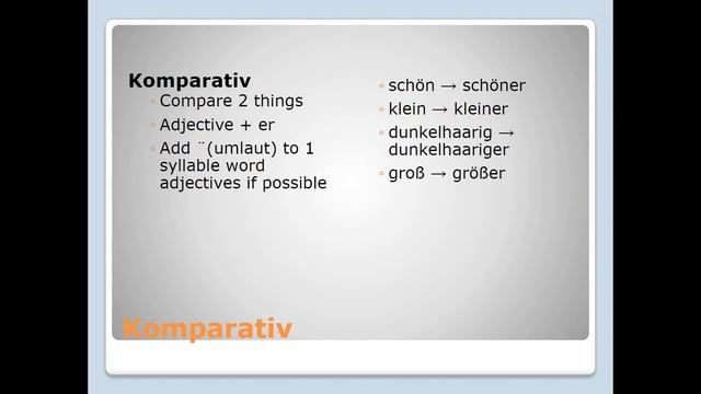 Komparativ & Superlativ mit Adjektive ~ Notizen und Beispiele смотреть онлайн