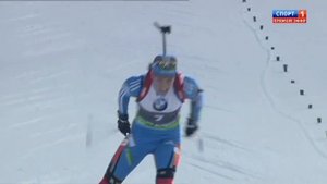 БИАТЛОН. КМ 2011-12. Ханты-Мансийск. Женщины. Спринт 7.5 км. (Спорт 1). 16.03.2012. 720p.