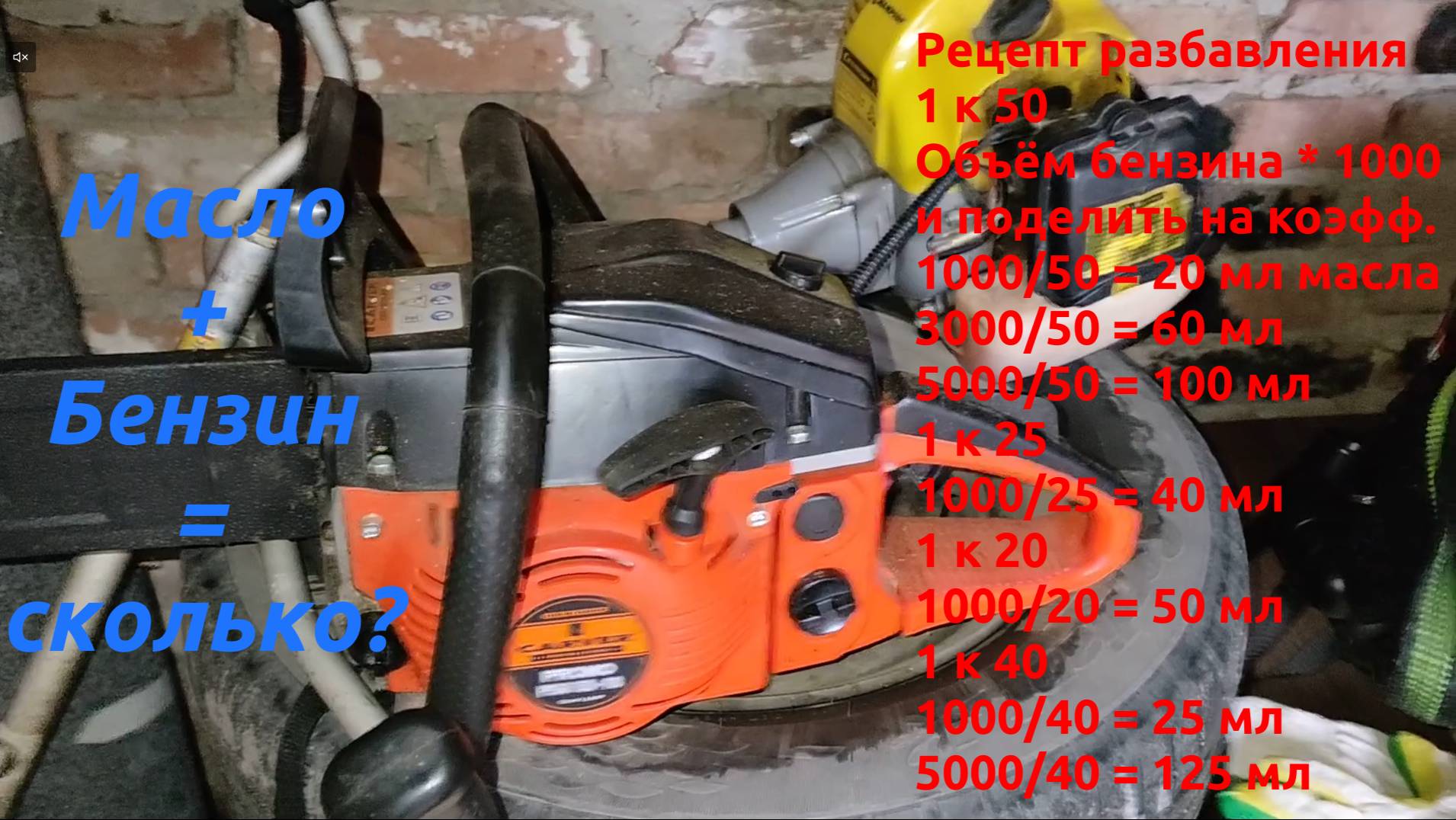 Как разбавить бензин для триммера, бензопилы?