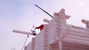 Сборка дома из бревна за 1 минуту