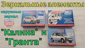 Зеркальные элементы наружных зеркал Калины и Гранты. Элементы зеркал на рамке ВАЗ 1118, ВАЗ 2191.