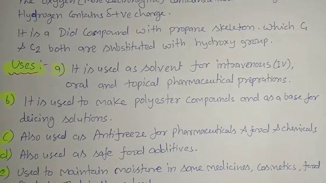 Propylene Glycol | Structure And Uses Of Propylene Glycol | Propane 1,2-diol | In Easy & Simple Way