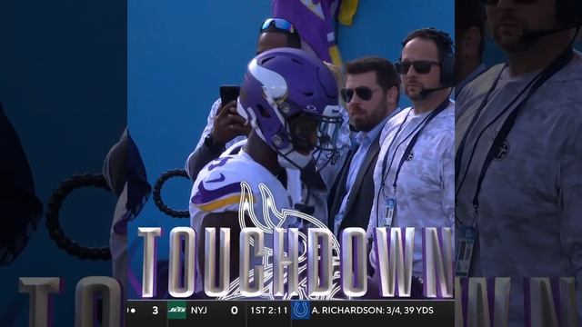Jordan Addison with a 47-yard touchdown catch from Sam Darnold vs. Tennessee Titans